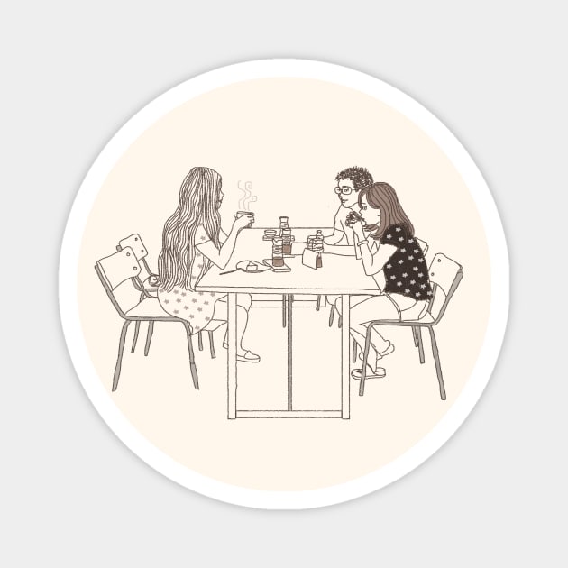 Coffee with Friends Magnet by Hello Earthling